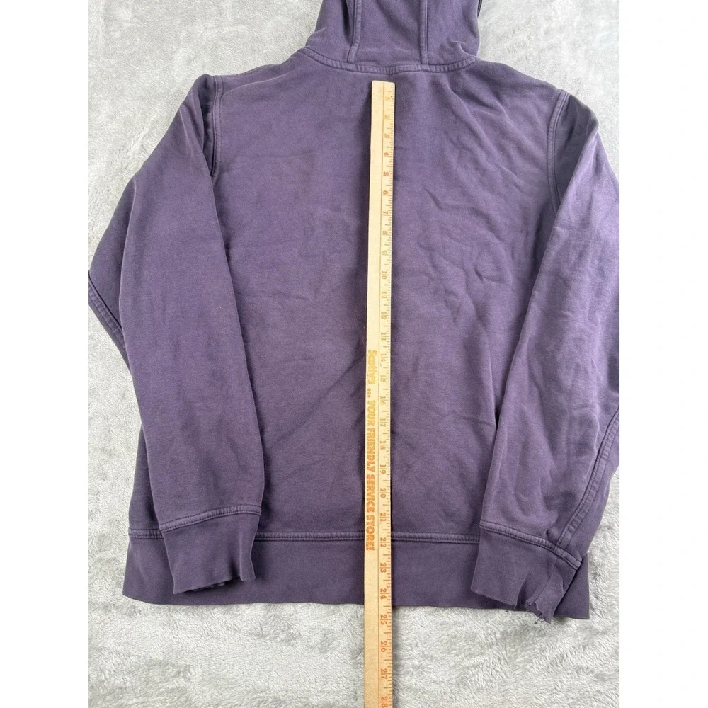 The North Face Hoodie Men's M Purple Box Logo Pullover Sweatshirt Distressed